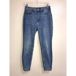 H&M Classic High Rise Mom Blue Jeans, Size 8